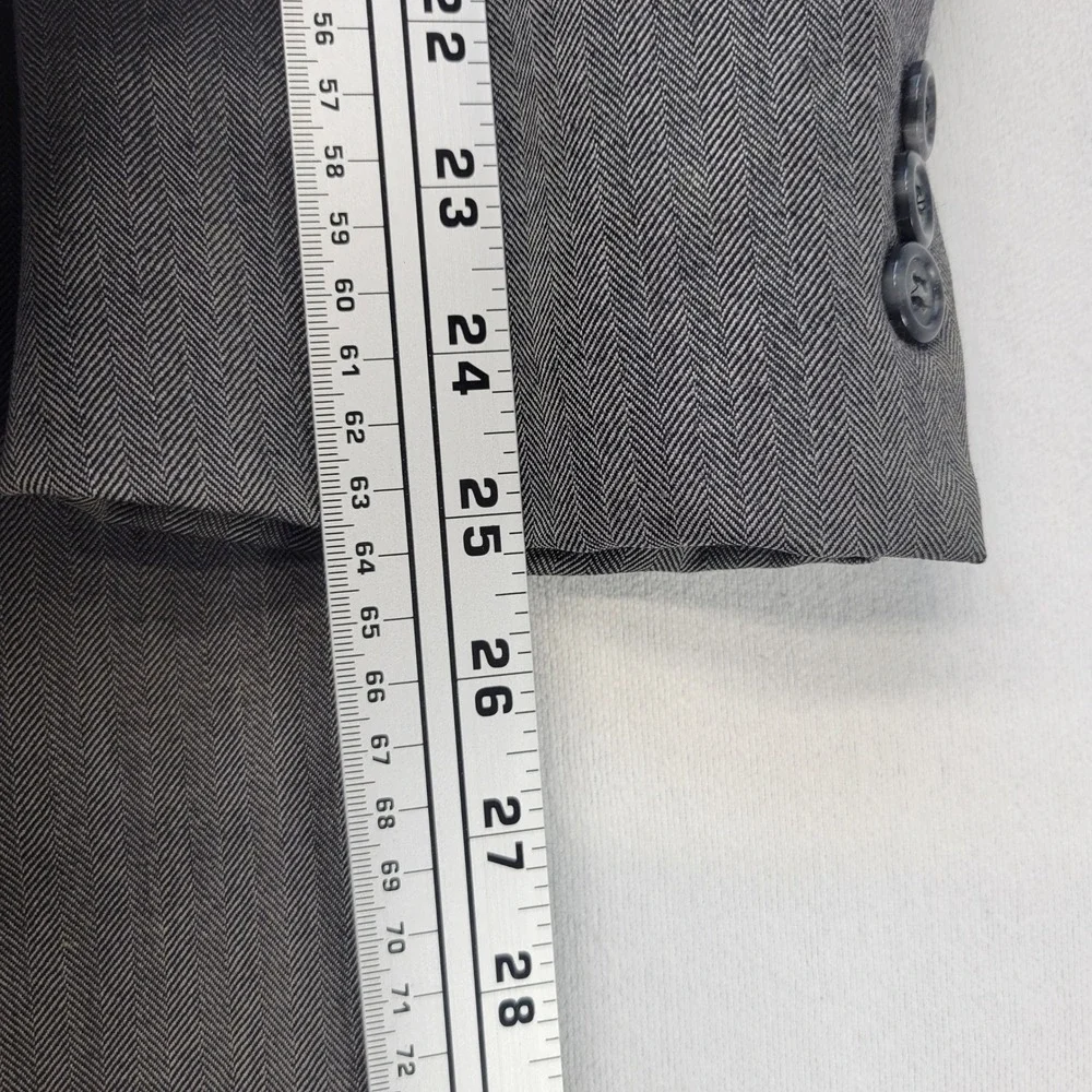 Brooks Brothers Brooksease Blazer Mens 44 Long Gray Herringbone Pure Wool Jacket